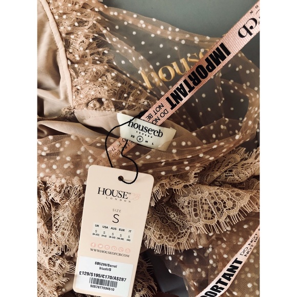 House of CB Dresses Nwt House Of Cb Sorrel Blush Lace Frill Mini Dress Poshmark